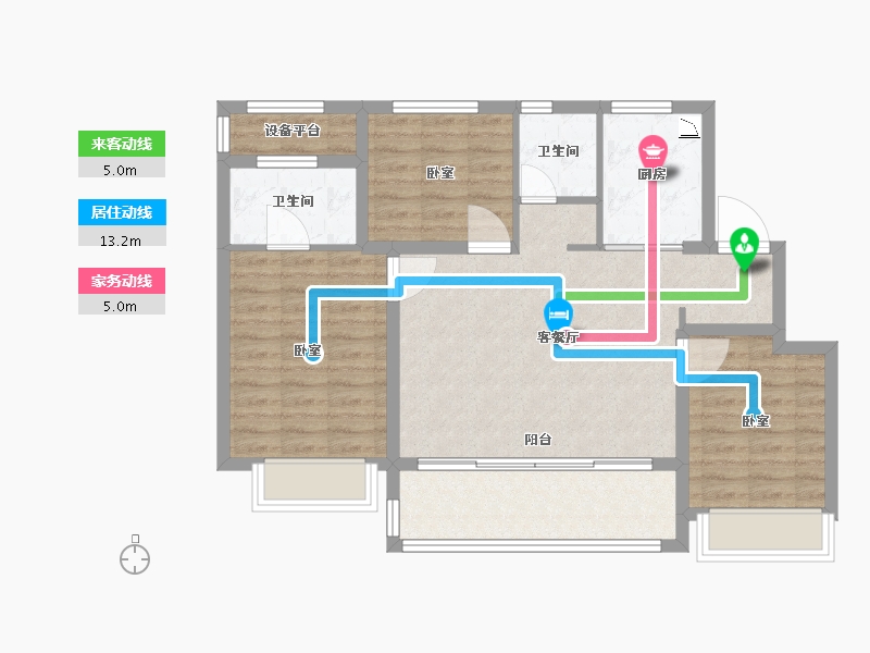 江苏省-苏州市-山樾云庭-84.00-户型库-动静线