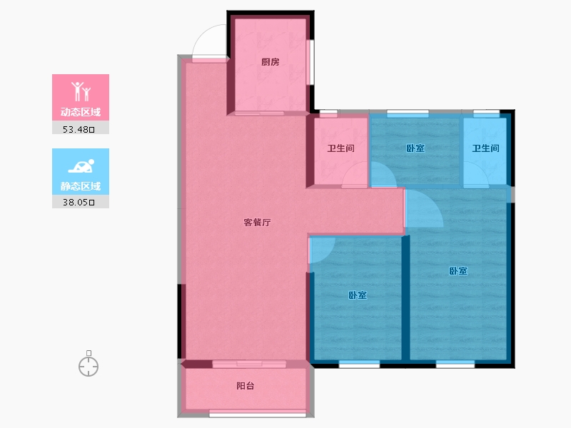 甘肃省-天水市-明昊和府-82.13-户型库-动静分区