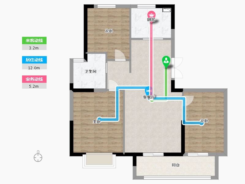 江苏省-盐城市-中庚香海新时代-89.60-户型库-动静线