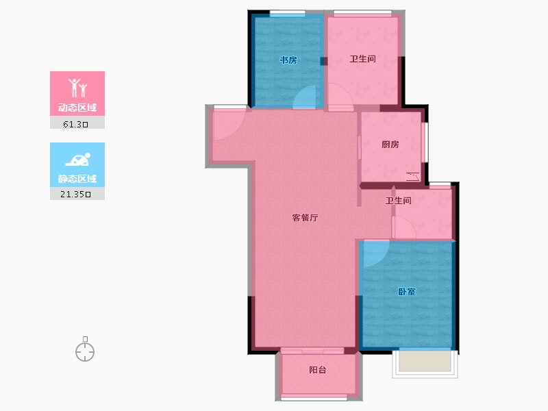 江苏省-苏州市-印象花园-74.00-户型库-动静分区