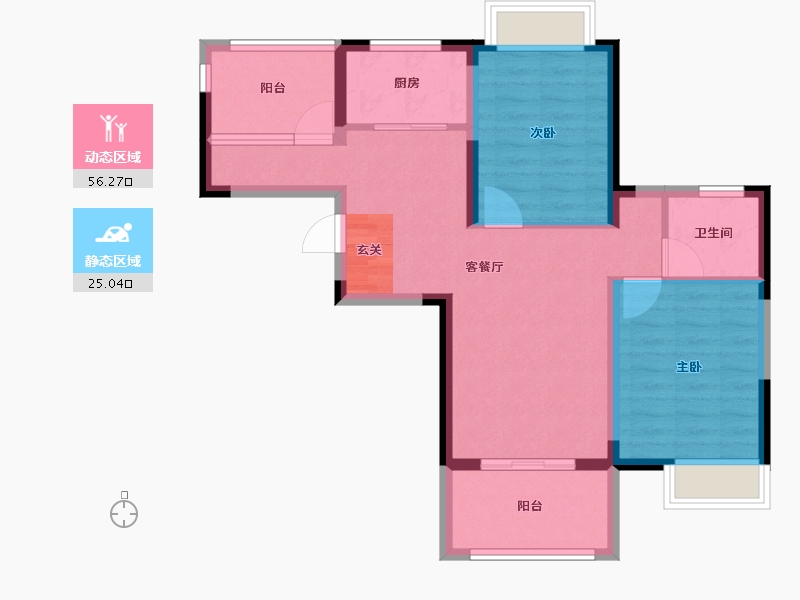 江苏省-南京市-珑翠芳庭-72.00-户型库-动静分区