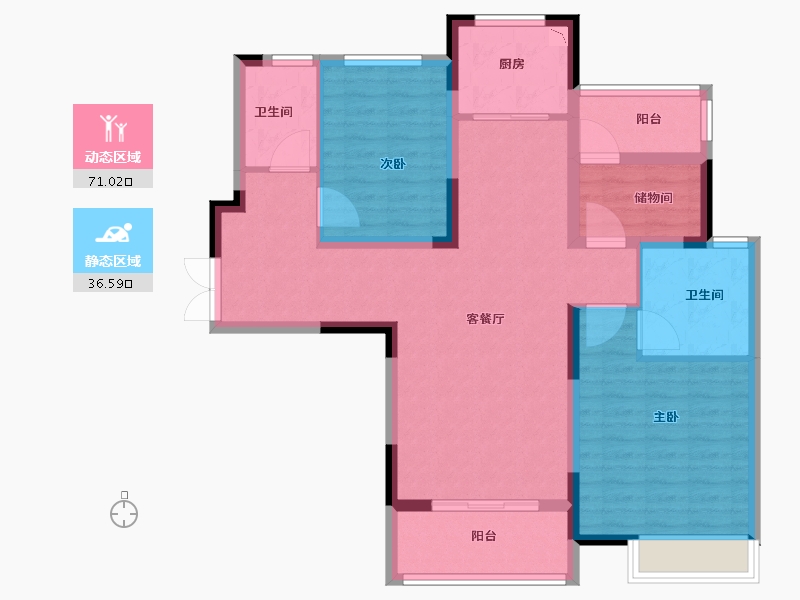 江苏省-徐州市-国信上城学府-96.01-户型库-动静分区