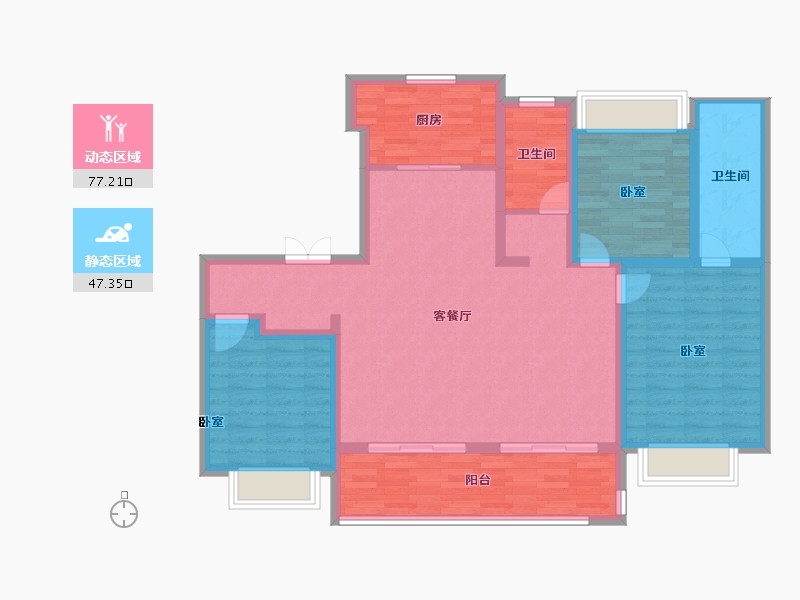 江苏省-常州市-旭辉都会上著-111.99-户型库-动静分区