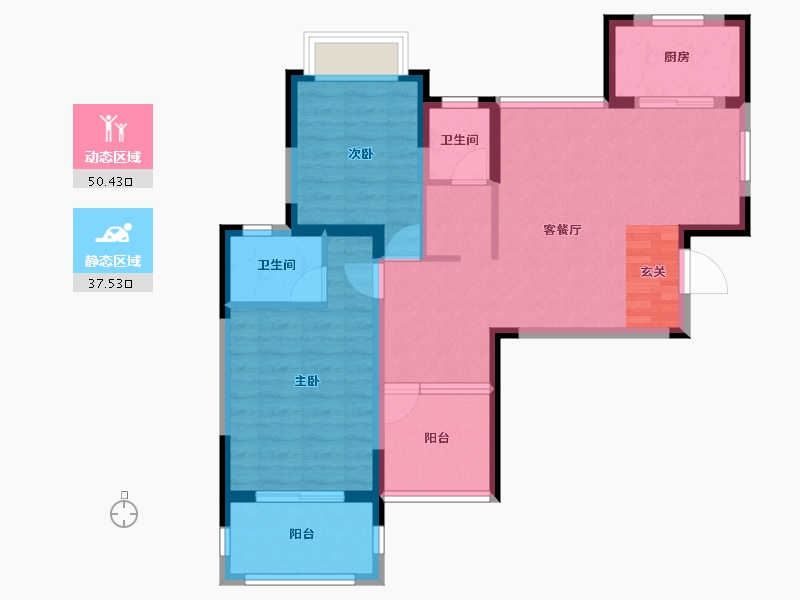 江苏省-南京市-珑翠芳庭-78.04-户型库-动静分区