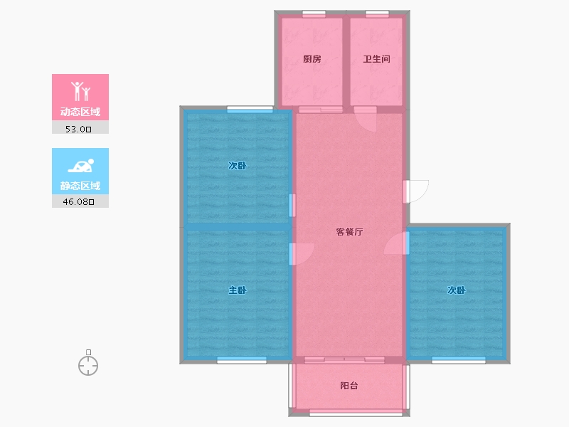 江苏省-盐城市-金丰花园-88.91-户型库-动静分区