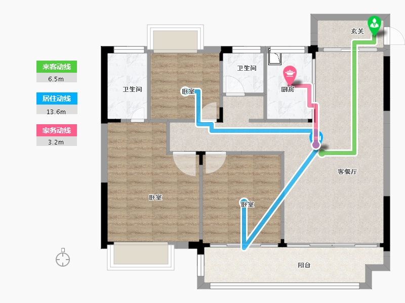 江西省-抚州市-国鼎梦湖玖里-86.00-户型库-动静线