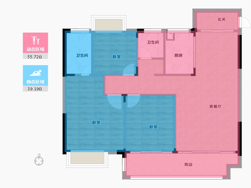 江西省-抚州市-国鼎梦湖玖里-86.00-户型库-动静分区