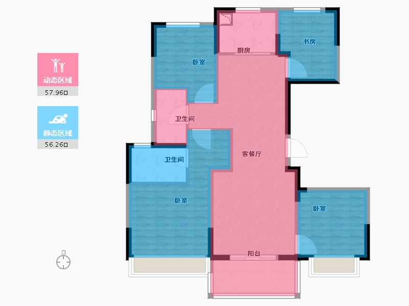 江苏省-苏州市-橡树澜湾花园-102.00-户型库-动静分区