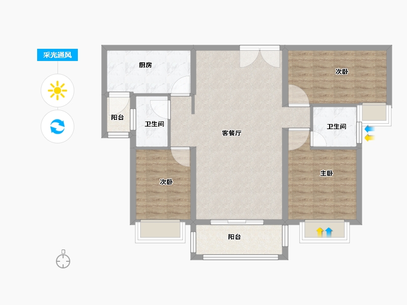 陕西省-安康市-龙湾水境-91.31-户型库-采光通风