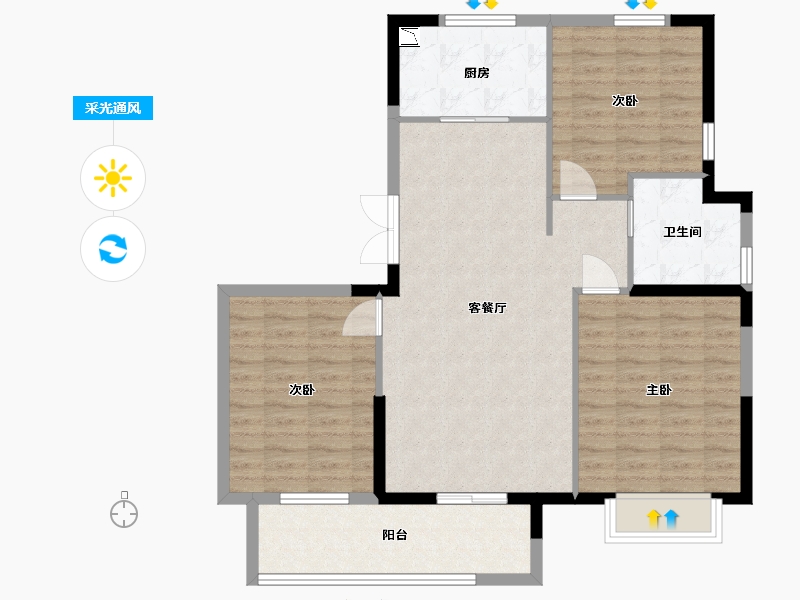 江苏省-盐城市-中庚香海新时代-95.99-户型库-采光通风