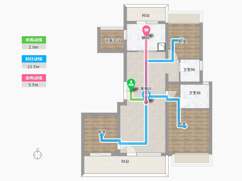 江苏省-苏州市-中锐星奕湾花园-98.00-户型库-动静线