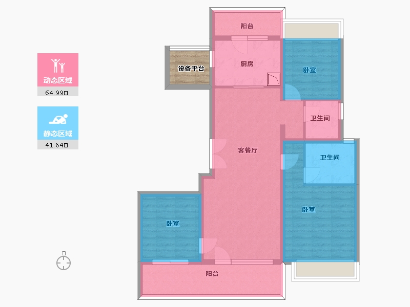 江苏省-苏州市-中锐星奕湾花园-98.00-户型库-动静分区