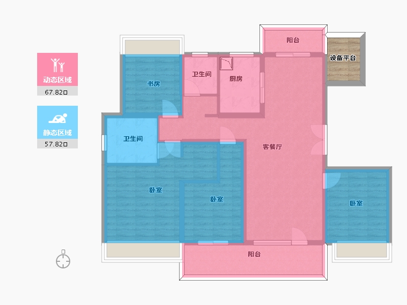 江苏省-苏州市-中锐星奕湾花园-114.99-户型库-动静分区