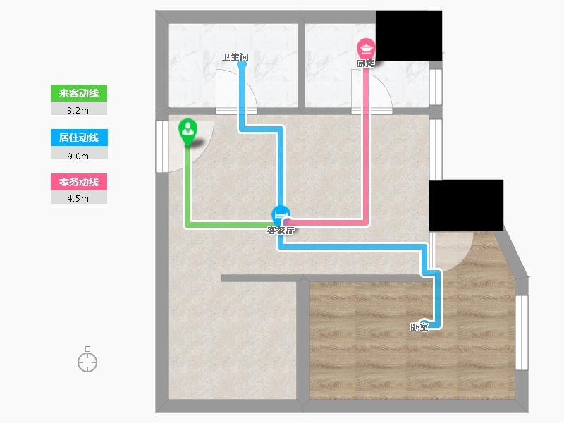 陕西省-西安市-当代宏府MOMΛ-38.97-户型库-动静线