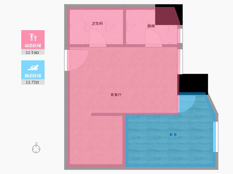 陕西省-西安市-当代宏府MOMΛ-38.97-户型库-动静分区