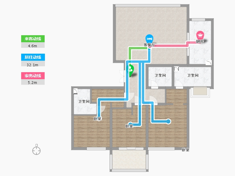 江苏省-苏州市-四季悦湖花园-132.00-户型库-动静线