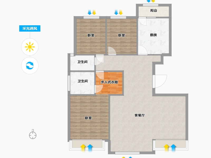 甘肃省-金昌市-保利领秀山-112.47-户型库-采光通风