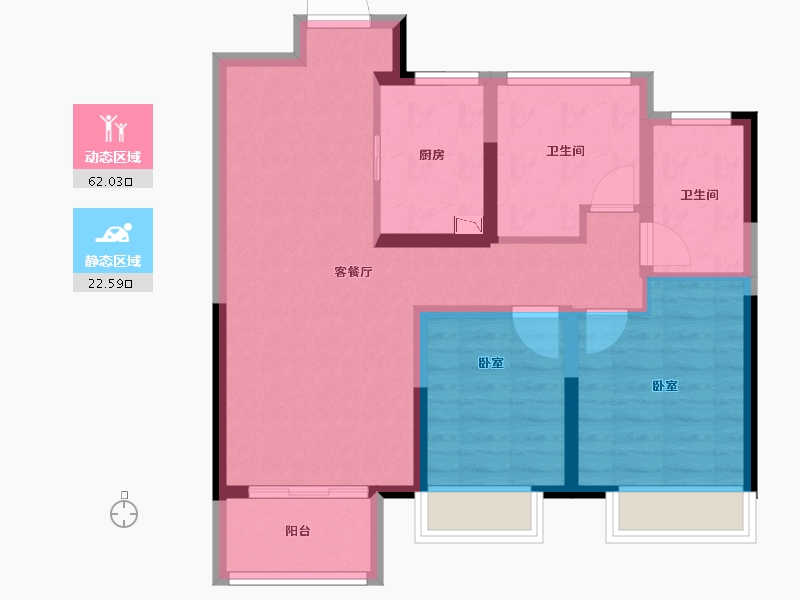 江苏省-苏州市-印象花园-75.00-户型库-动静分区