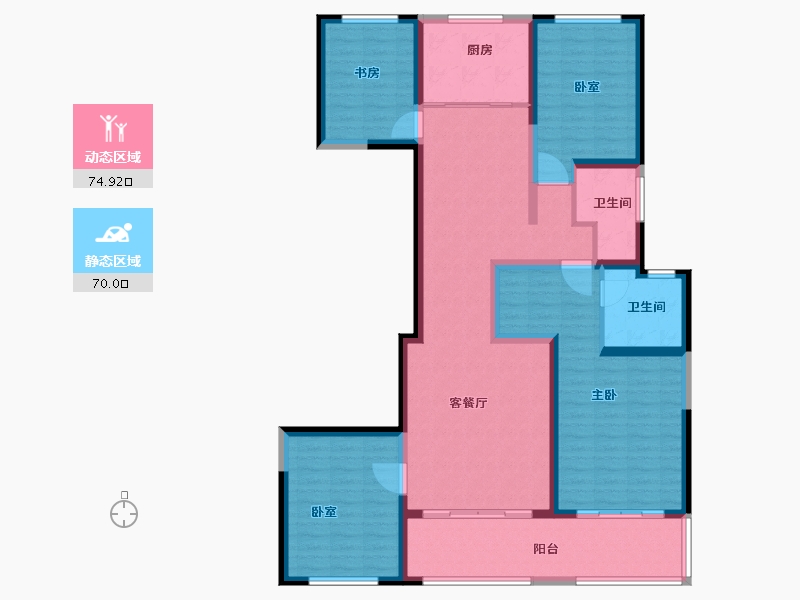 陕西省-西安市-保亿公元印-129.72-户型库-动静分区