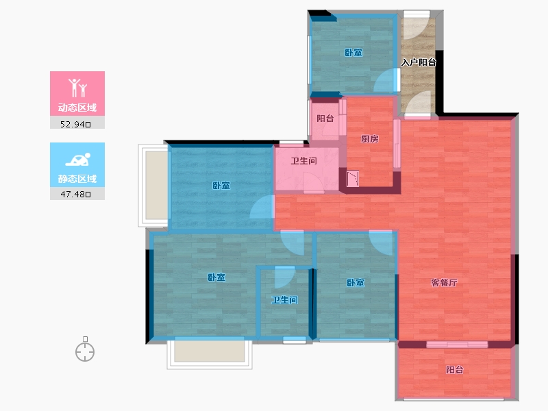 广西壮族自治区-百色市-世邦领秀城-94.35-户型库-动静分区