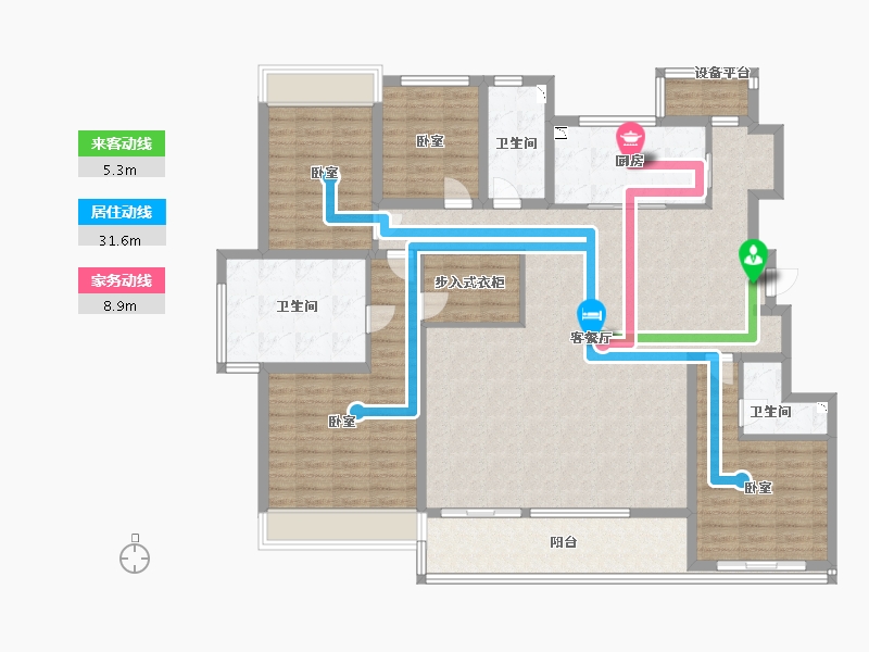 江苏省-苏州市-仁恒溪云雅园-153.96-户型库-动静线