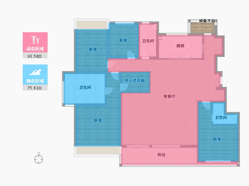 江苏省-苏州市-仁恒溪云雅园-153.96-户型库-动静分区