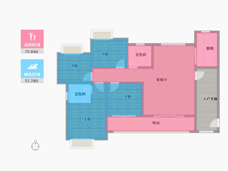 陕西省-安康市-御公馆三期-123.78-户型库-动静分区