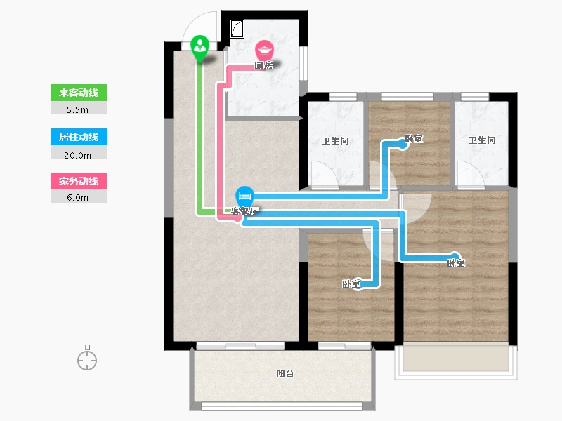 陕西省-咸阳市-泰禾富凤凰府-77.72-户型库-动静线