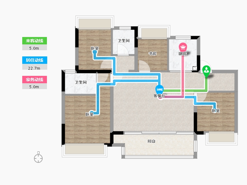 江苏省-苏州市-棠颂云著-96.00-户型库-动静线