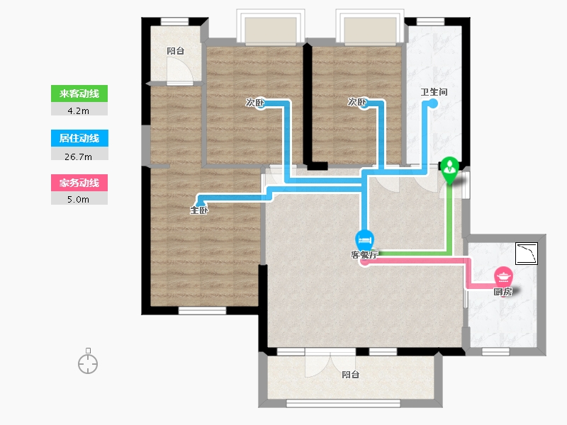 湖北省-咸宁市-兴旺学府-86.76-户型库-动静线