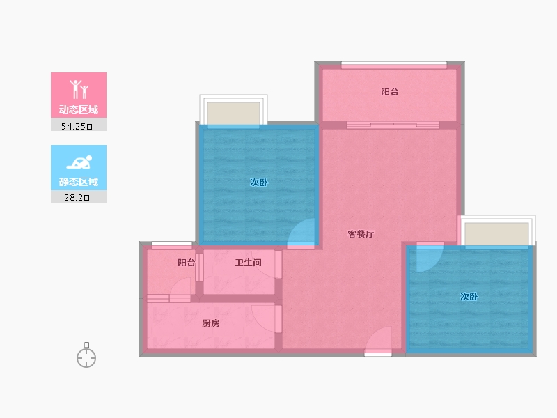 陕西省-安康市-御公馆三期-73.22-户型库-动静分区