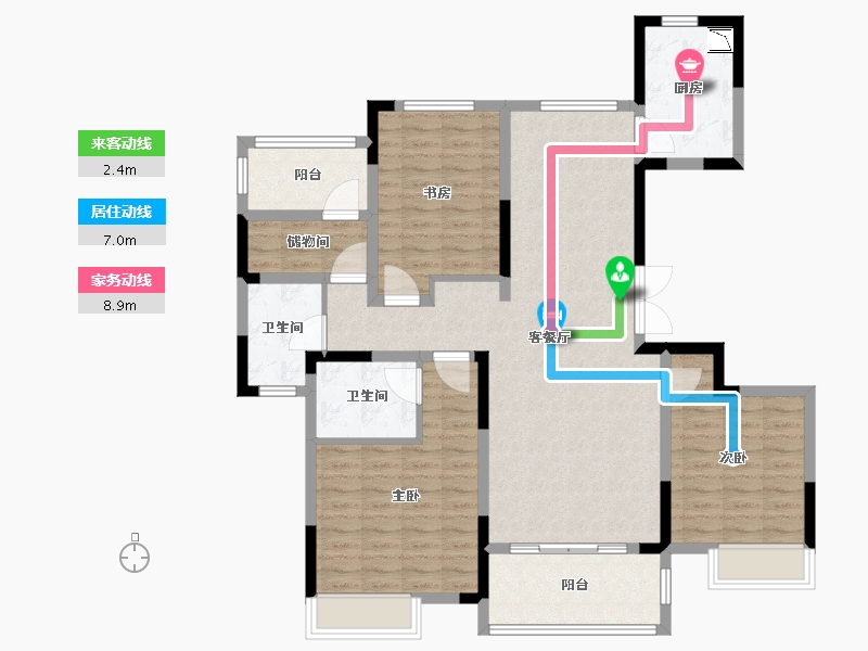 江苏省-徐州市-国信上城学府-114.00-户型库-动静线