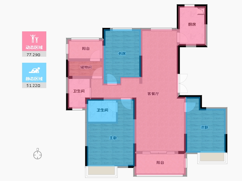 江苏省-徐州市-国信上城学府-114.00-户型库-动静分区