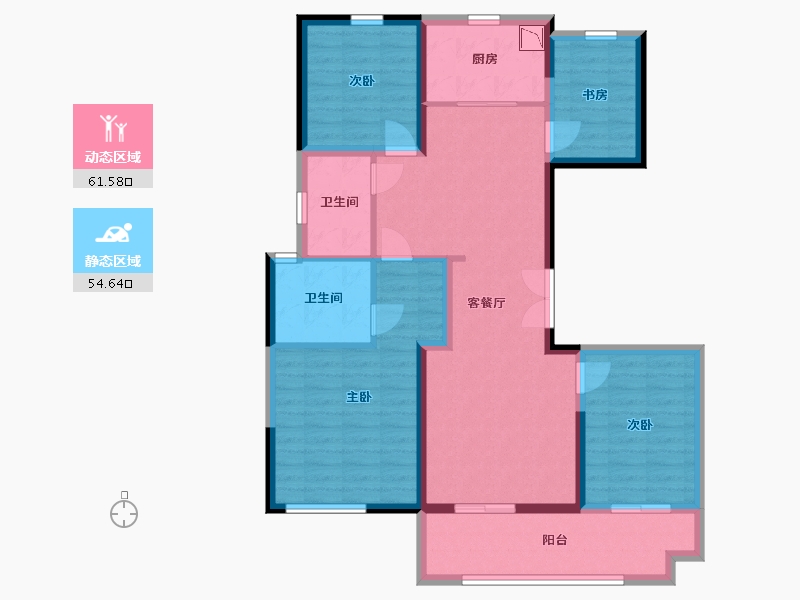 陕西省-西安市-中天诚品-103.46-户型库-动静分区