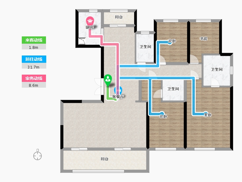 陕西省-西安市-中天诚品-155.09-户型库-动静线