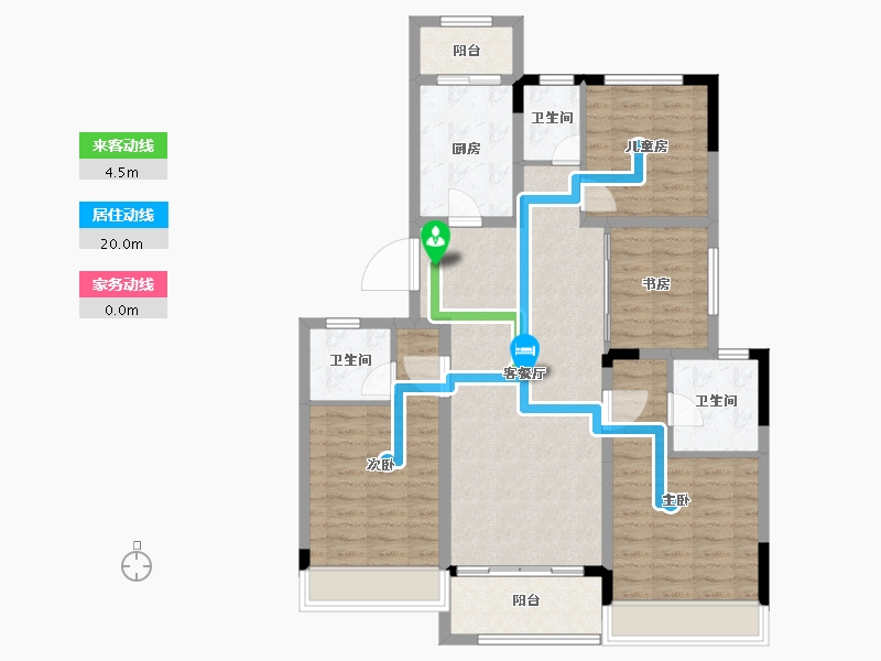 江苏省-苏州市-融创·霅溪桃源-106.00-户型库-动静线