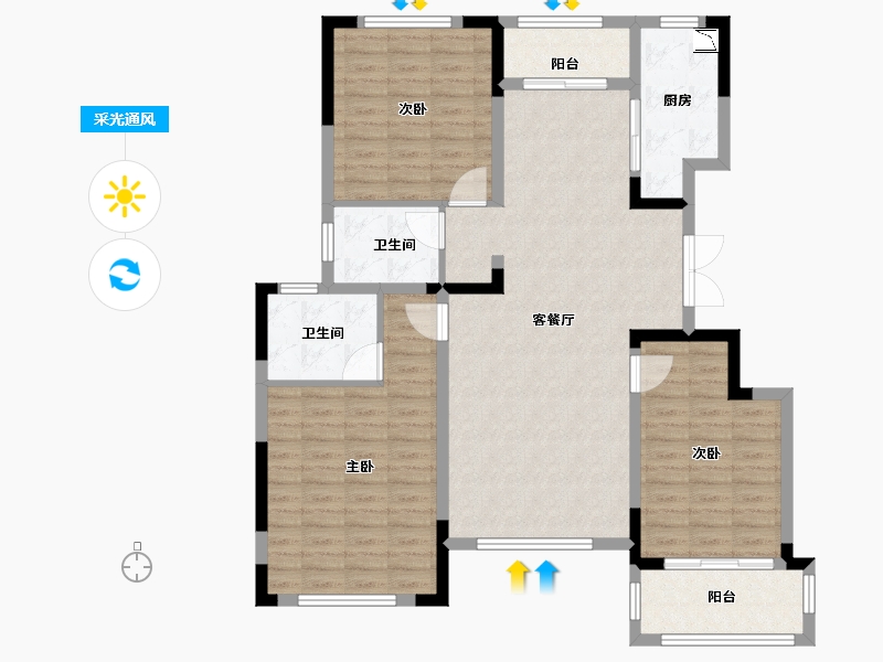 江苏省-徐州市-国信上城学府-112.00-户型库-采光通风