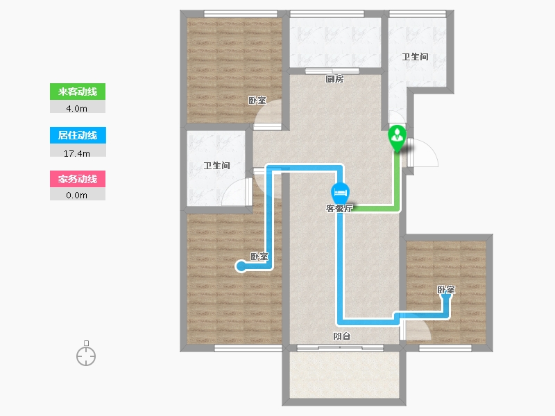 甘肃省-庆阳市-丽景名苑-107.67-户型库-动静线