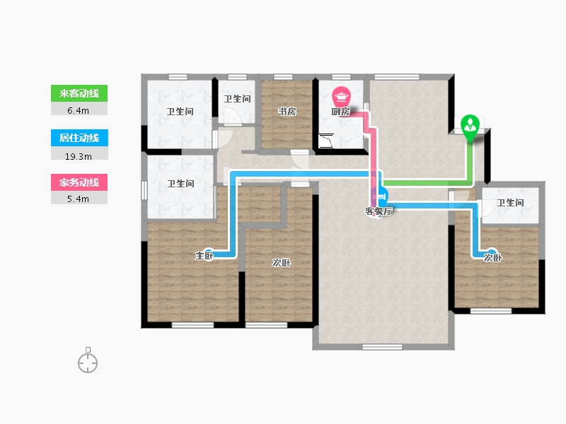 青海省-西宁市-红星天阙-146.44-户型库-动静线