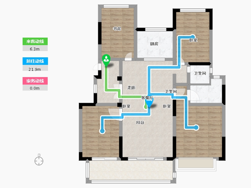 江苏省-无锡市-荣盛华府-112.07-户型库-动静线