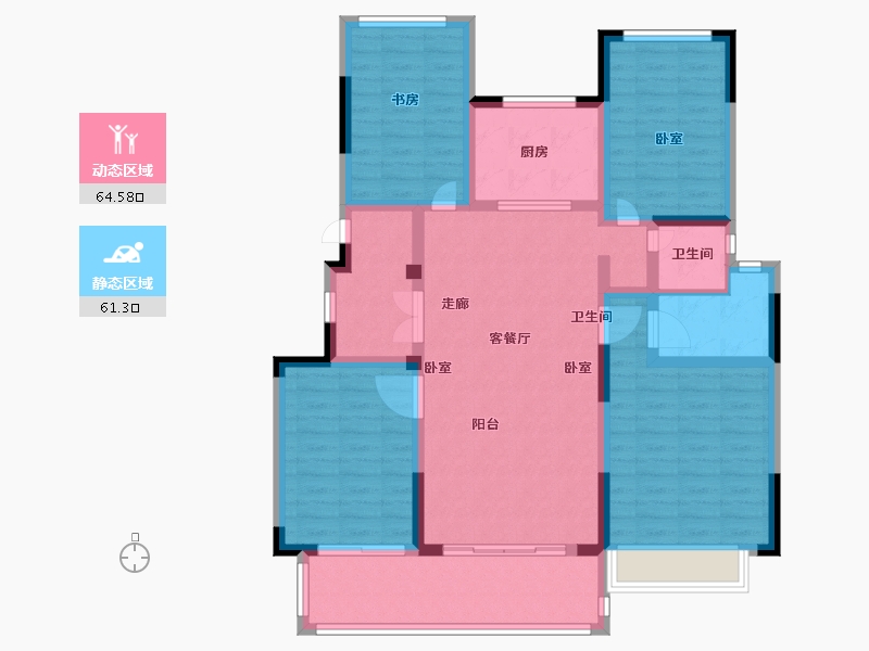 江苏省-无锡市-荣盛华府-112.07-户型库-动静分区