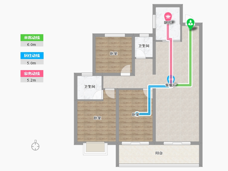 安徽省-宿州市-万成·桂花园-93.03-户型库-动静线