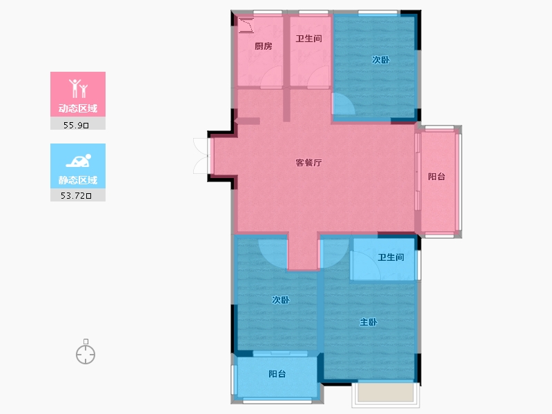 江苏省-徐州市-国信上城学府-98.00-户型库-动静分区