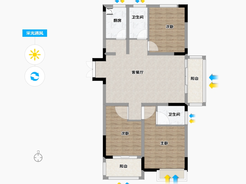 江苏省-徐州市-国信上城学府-98.00-户型库-采光通风