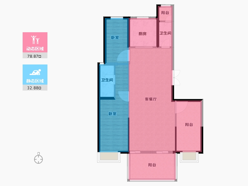 江苏省-苏州市-鑫控锦源-101.37-户型库-动静分区