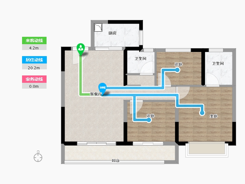 江苏省-南京市-江畔都会上城-86.00-户型库-动静线