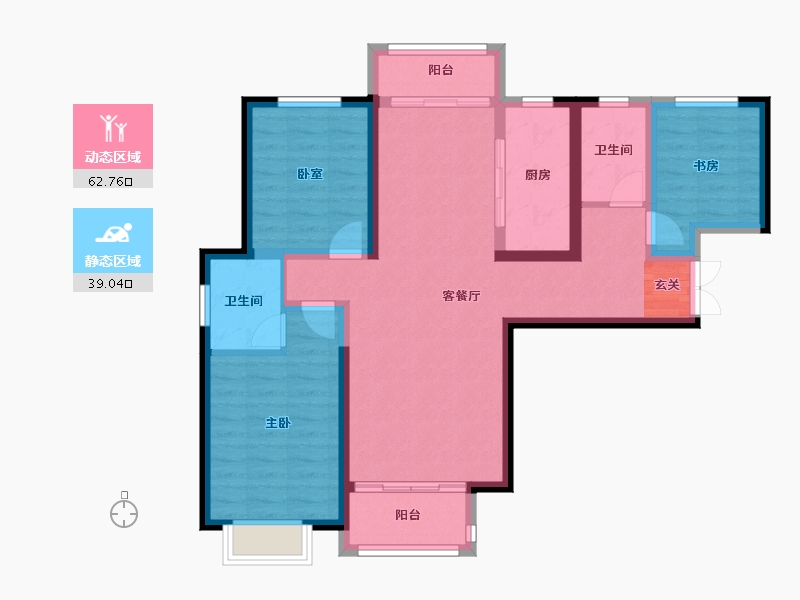 甘肃省-兰州市-润泽佳苑-90.31-户型库-动静分区