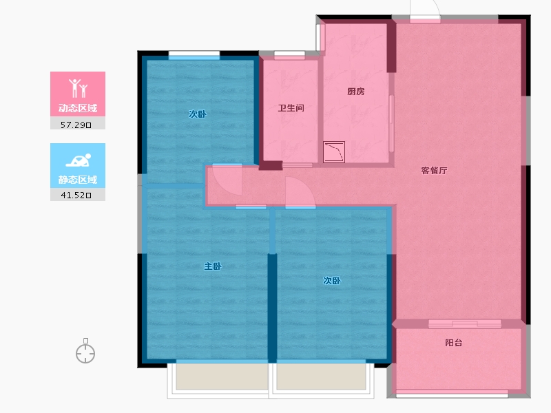 江苏省-盐城市-广益来御景贵园-88.80-户型库-动静分区