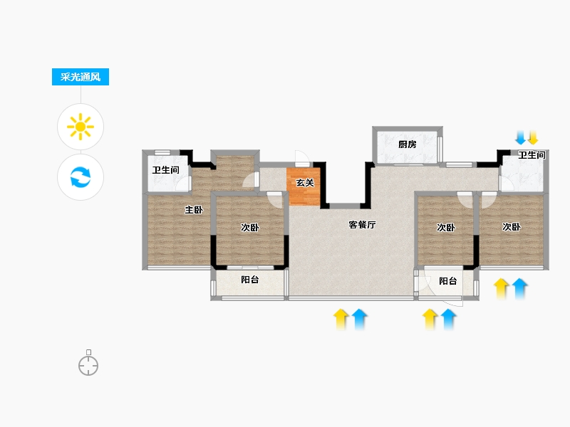 江苏省-苏州市-春栖和庭-118.00-户型库-采光通风