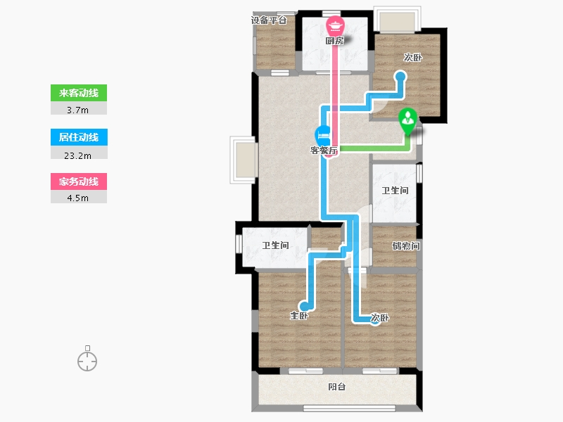 江苏省-南通市-绿城·沁园-92.00-户型库-动静线